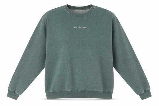 Missguided Womens Green Polyester Pullover Sweatshirt Size 10