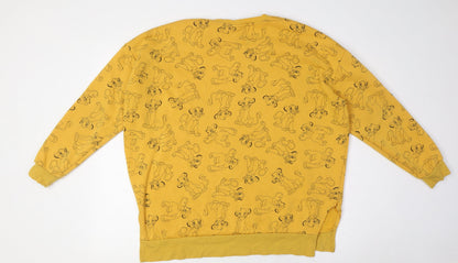 Preloved Disney Womens Yellow Cotton Pullover Sweatshirt Size L - Lion King - Back