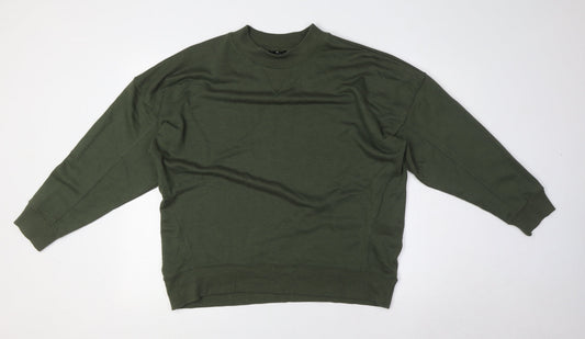 New Look Womens Green Cotton Pullover Sweatshirt Size 10