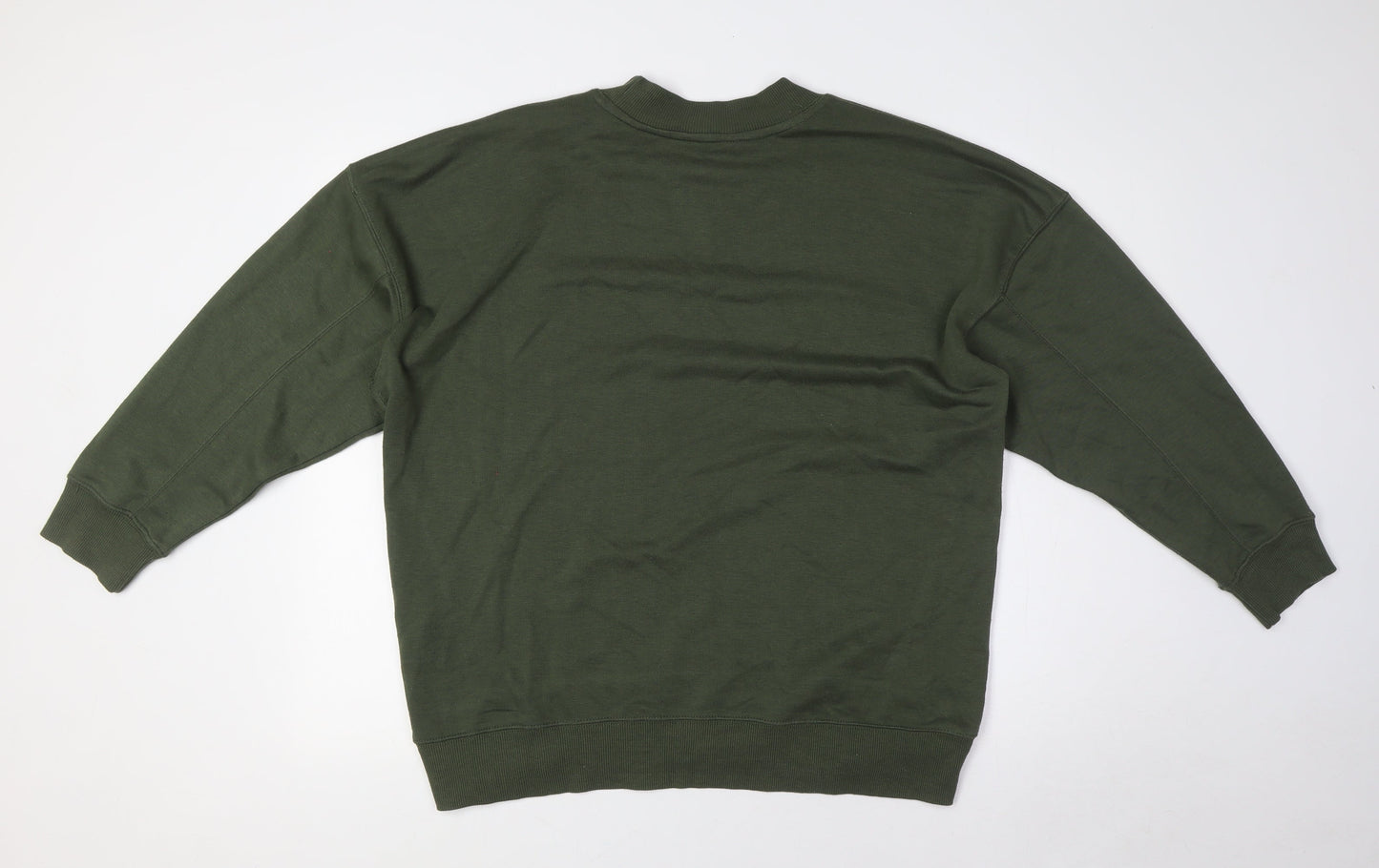 New Look Womens Green Cotton Pullover Sweatshirt Size 10