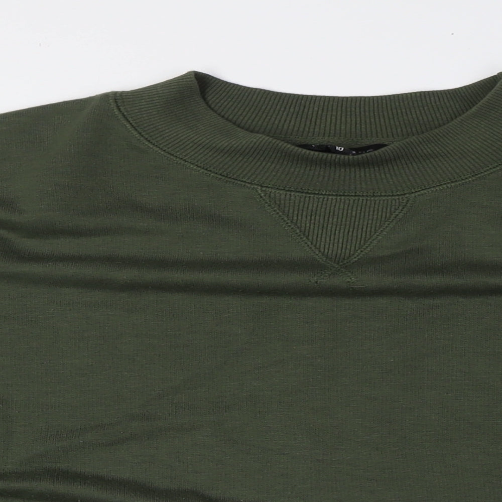 New Look Womens Green Cotton Pullover Sweatshirt Size 10