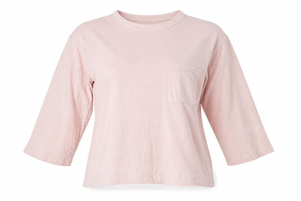 Zara Womens Pink Cotton Basic T-Shirt Size S Crew Neck - Breast Pocket