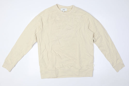 Marks and Spencer Mens Beige Cotton Pullover Sweatshirt Size M