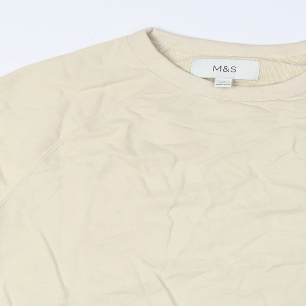 Marks and Spencer Mens Beige Cotton Pullover Sweatshirt Size M