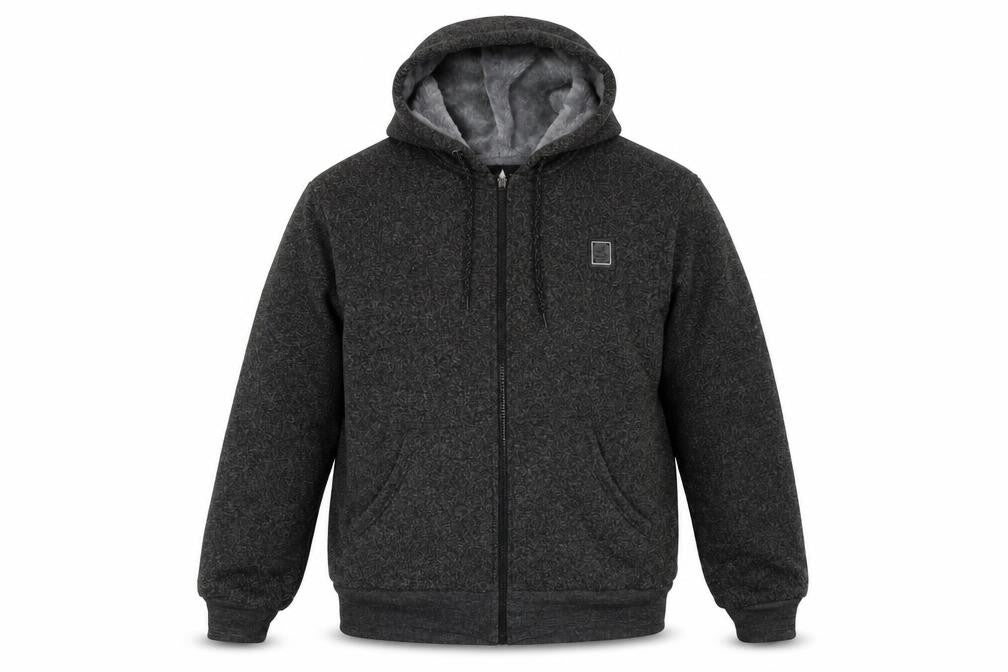 D-Rock Mens Grey Polyester Full Zip Hoodie Size M - Faux Fur Lining