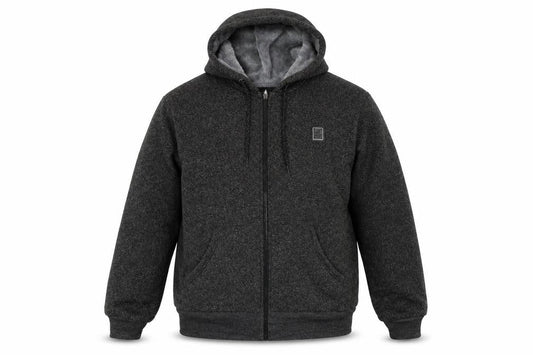 D-Rock Mens Grey Polyester Full Zip Hoodie Size M - Faux Fur Lining