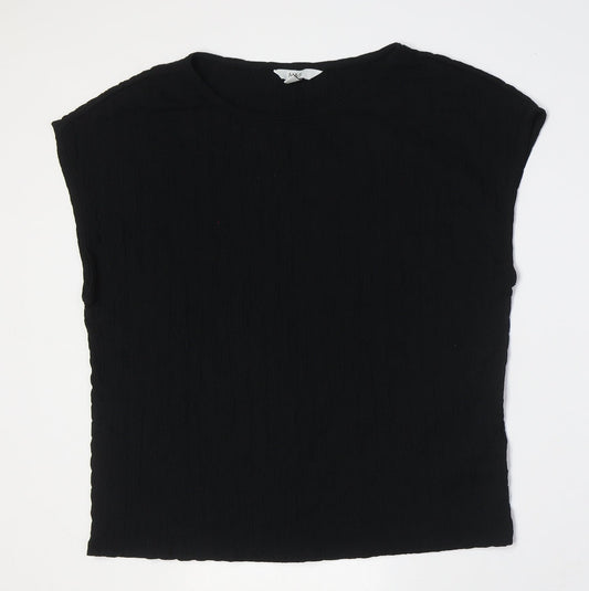 Marks and Spencer Womens Black Polyester Basic Button-Up Size 20 Boat Neck