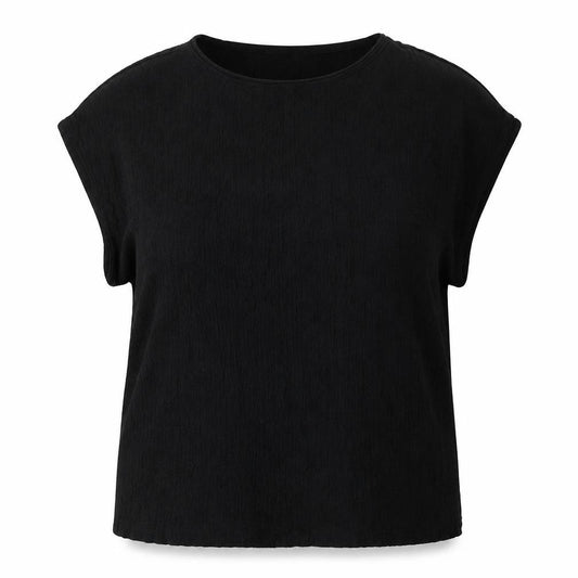 Marks and Spencer Womens Black Polyester Basic Button-Up Size 20 Boat Neck