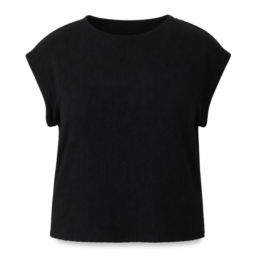 Marks & Spencer Womens Black Polyester Basic Button-Up Size 20 Boat Neck