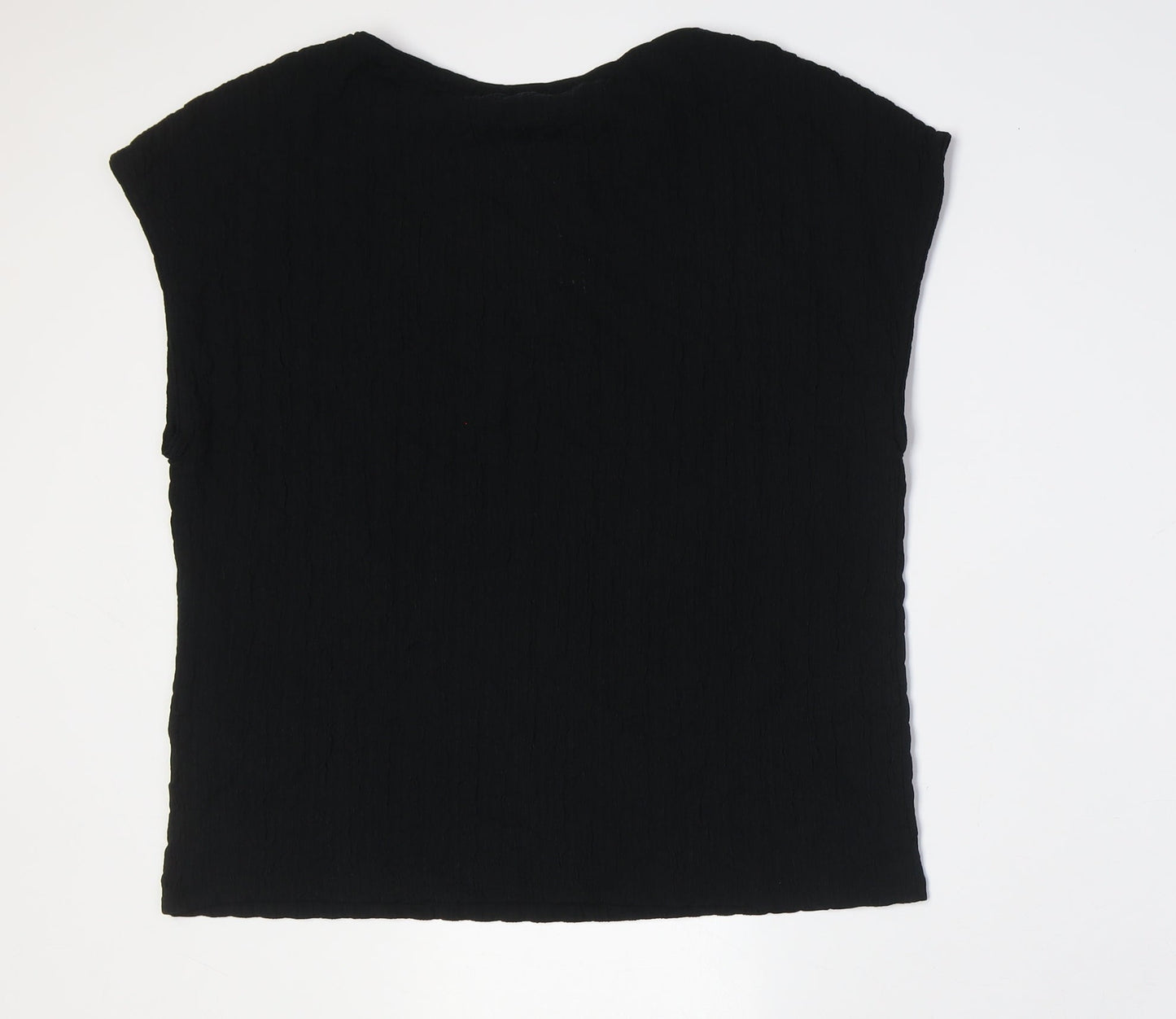 Marks and Spencer Womens Black Polyester Basic Button-Up Size 20 Boat Neck