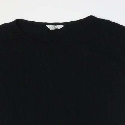Marks & Spencer Womens Black Polyester Basic Button-Up Size 20 Boat Neck