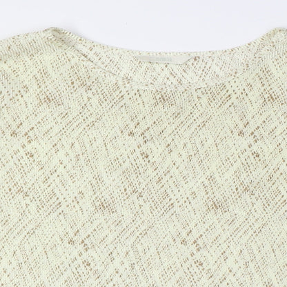 Marks & Spencer Womens Beige Polyester Basic Button-Up Size 18 Round Neck