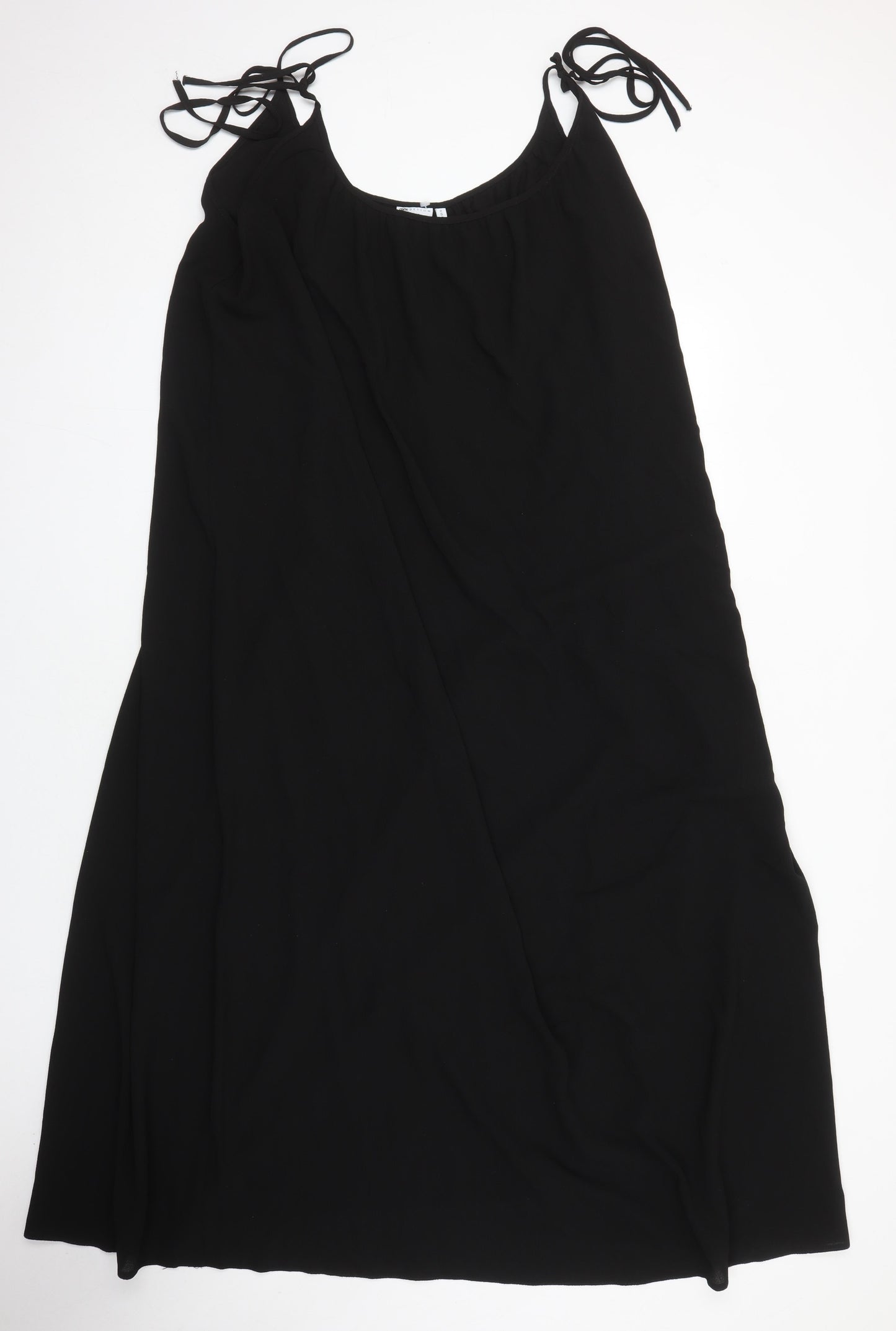 ASOS Womens Black Houndstooth Polyester Maxi Size 12 Boat Neck