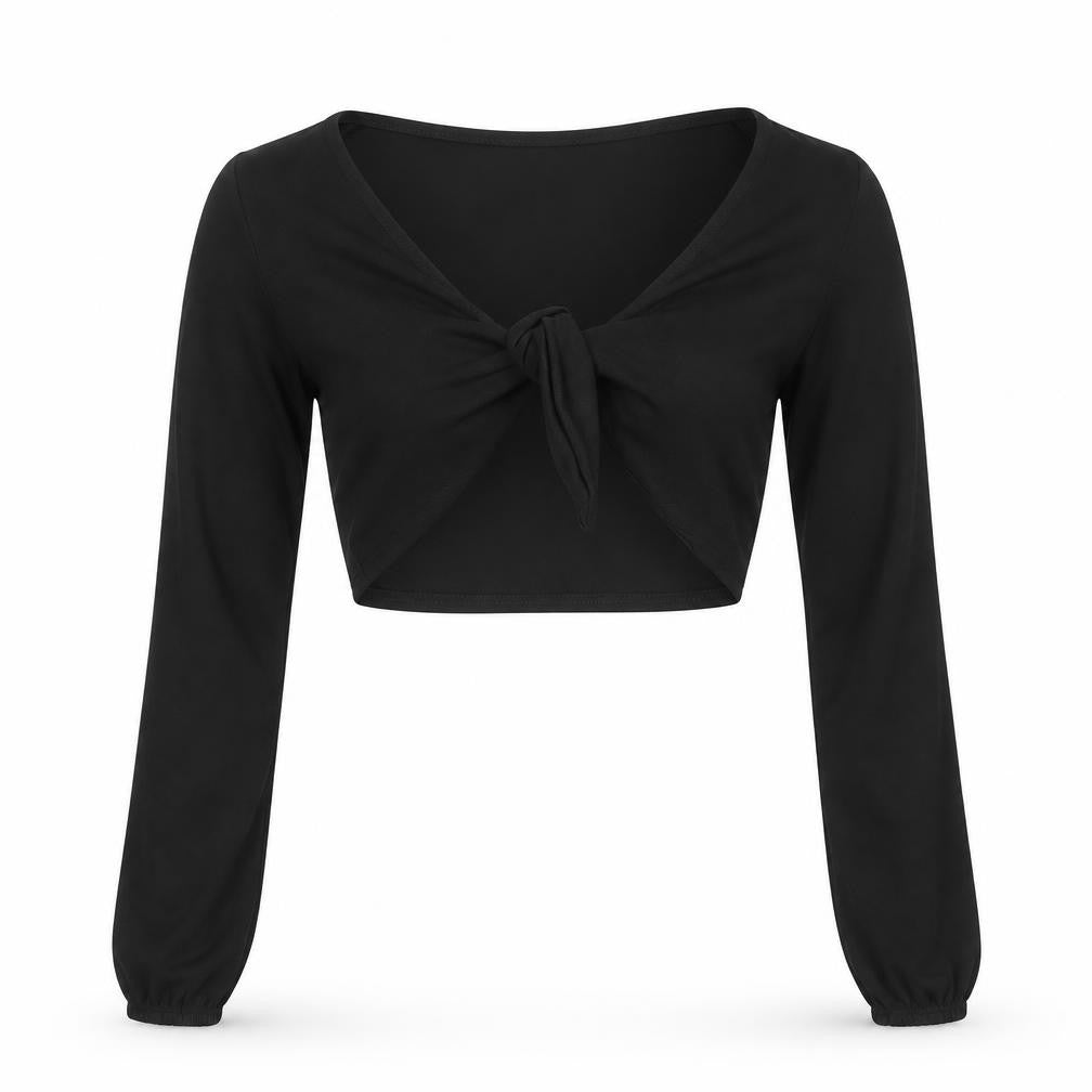 Boohoo Womens Black Polyester Cropped Blouse Size 6 Boat Neck