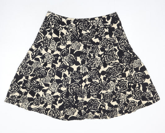 BM Womens Multicoloured Floral Cotton A-Line Skirt Size 16
