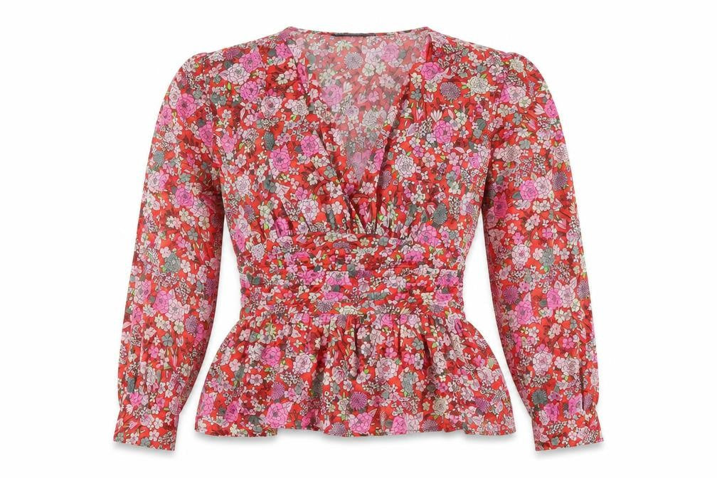 Marks & Spencer Womens Multicoloured Floral Polyester Tunic Blouse Size 6 Sweetheart
