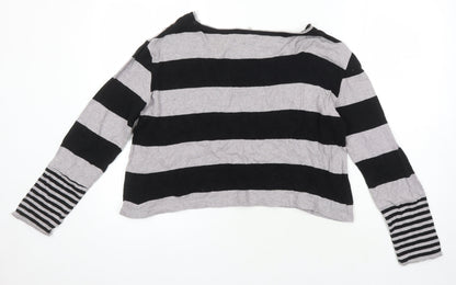 Next Womens Multicoloured Boat Neck Striped 100% Cotton Pullover Jumper Size 12