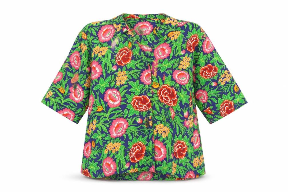 River Island Womens Multicoloured Floral Viscose Tunic Blouse Size 12 Collared