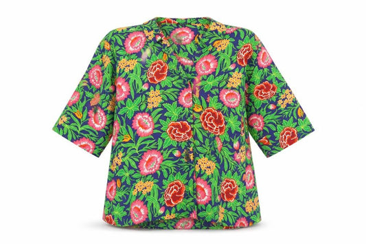 River Island Womens Multicoloured Floral Viscose Tunic Blouse Size 12 Collared