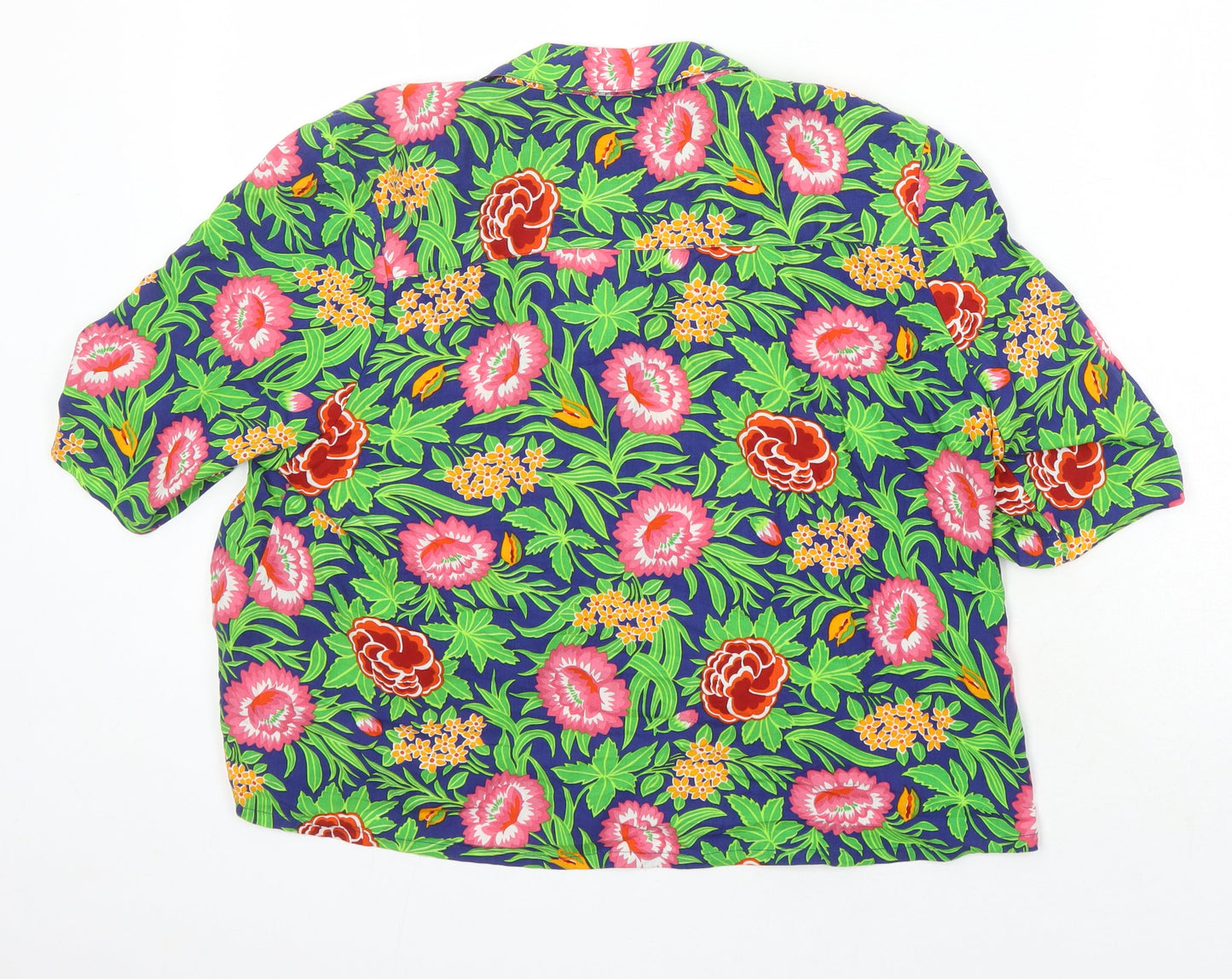 River Island Womens Multicoloured Floral Viscose Tunic Blouse Size 12 Collared