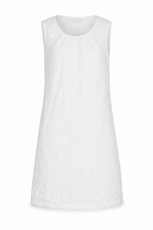 Adini Womens White 100% Cotton Shift Size M Scoop Neck