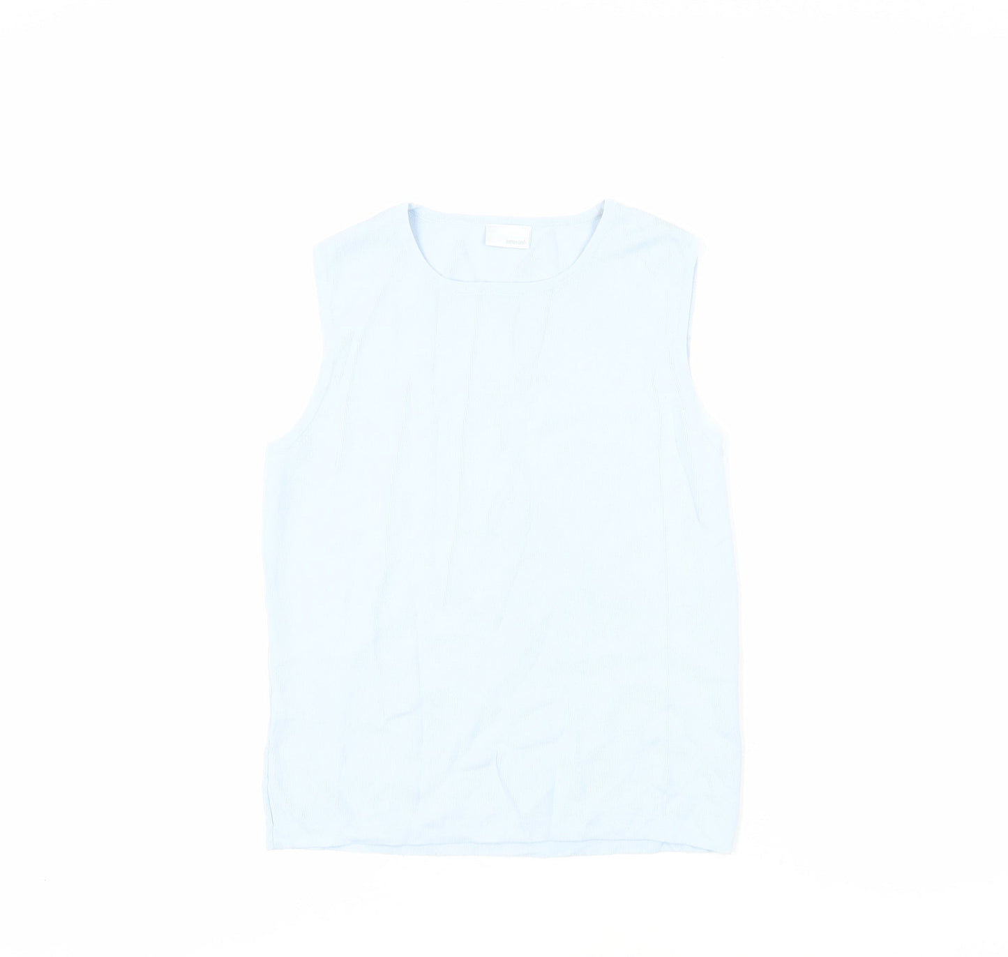 AMARANTO Womens Blue Viscose Basic Blouse Size 14 Crew Neck