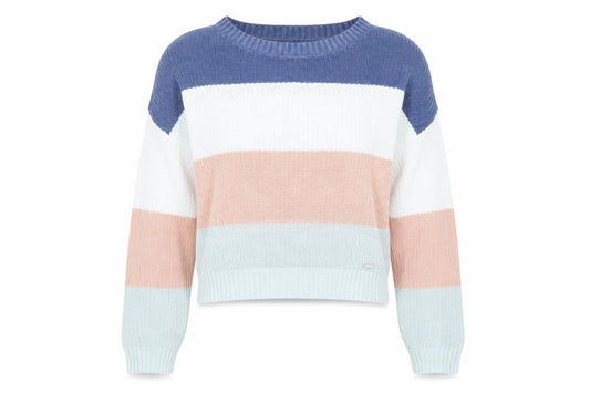 Hollister Womens Multicoloured Crew Neck Striped Cotton Pullover Jumper Size M