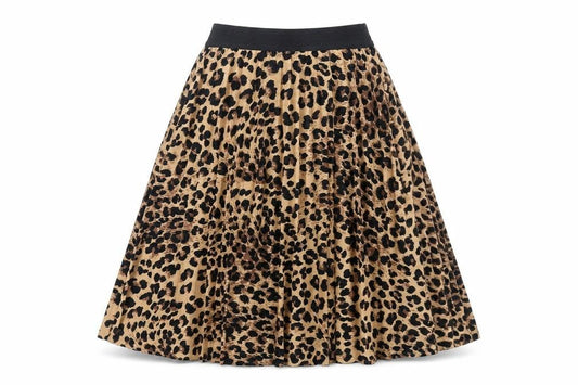 Boohoo Womens Beige Animal Print Polyester Pleated Skirt Size S - Elasticated Waist