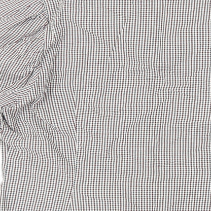 Zara Womens Red Check Cotton Basic Button-Up Size M Collared