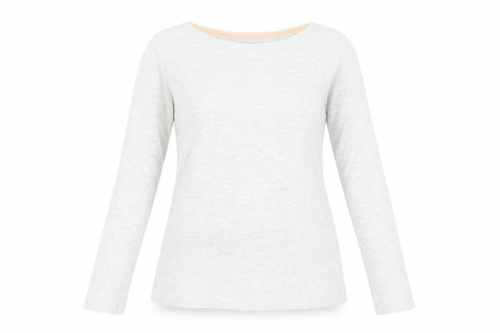 Marks & Spencer Womens Grey Boat Neck Cotton Pullover Jumper Size 12