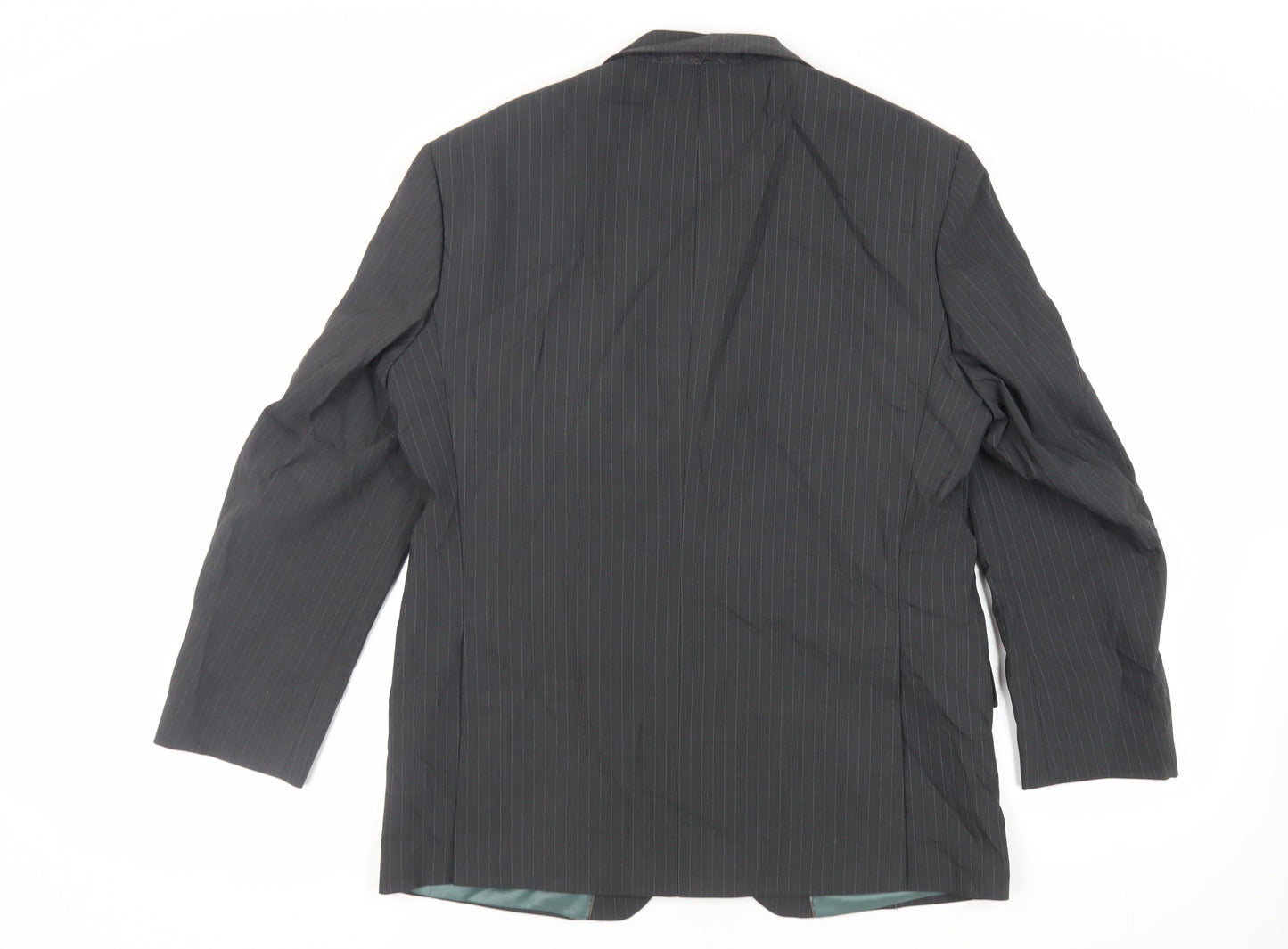 Marks and Spencer Mens Grey Striped Polyester Jacket Suit Jacket Size 40 Regular
