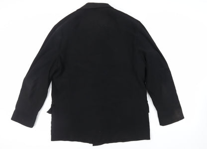 Identikit Mens Black Jacket Size XL Button