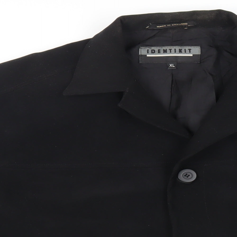 Identikit Mens Black Jacket Size XL Button