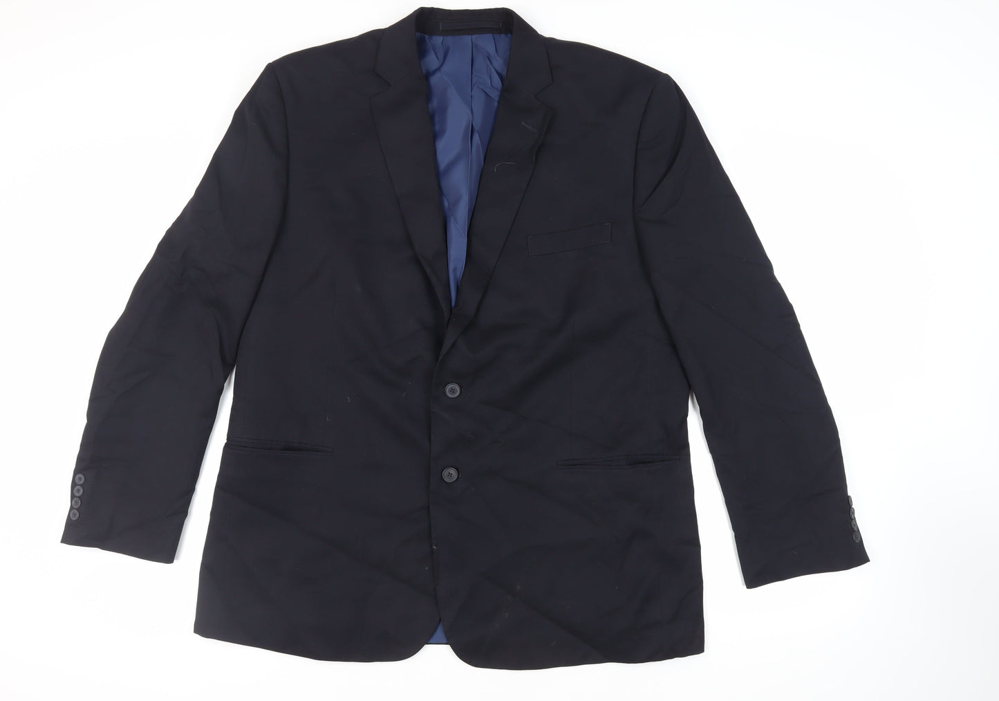 Marks and Spencer Mens Blue Polyester Jacket Suit Jacket Size 48 Regular