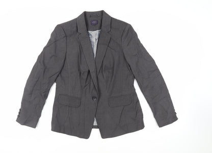 Marks & Spencer Womens Grey Jacket Blazer Size 14 Button