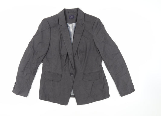 Marks and Spencer Womens Grey Jacket Blazer Size 14 Button