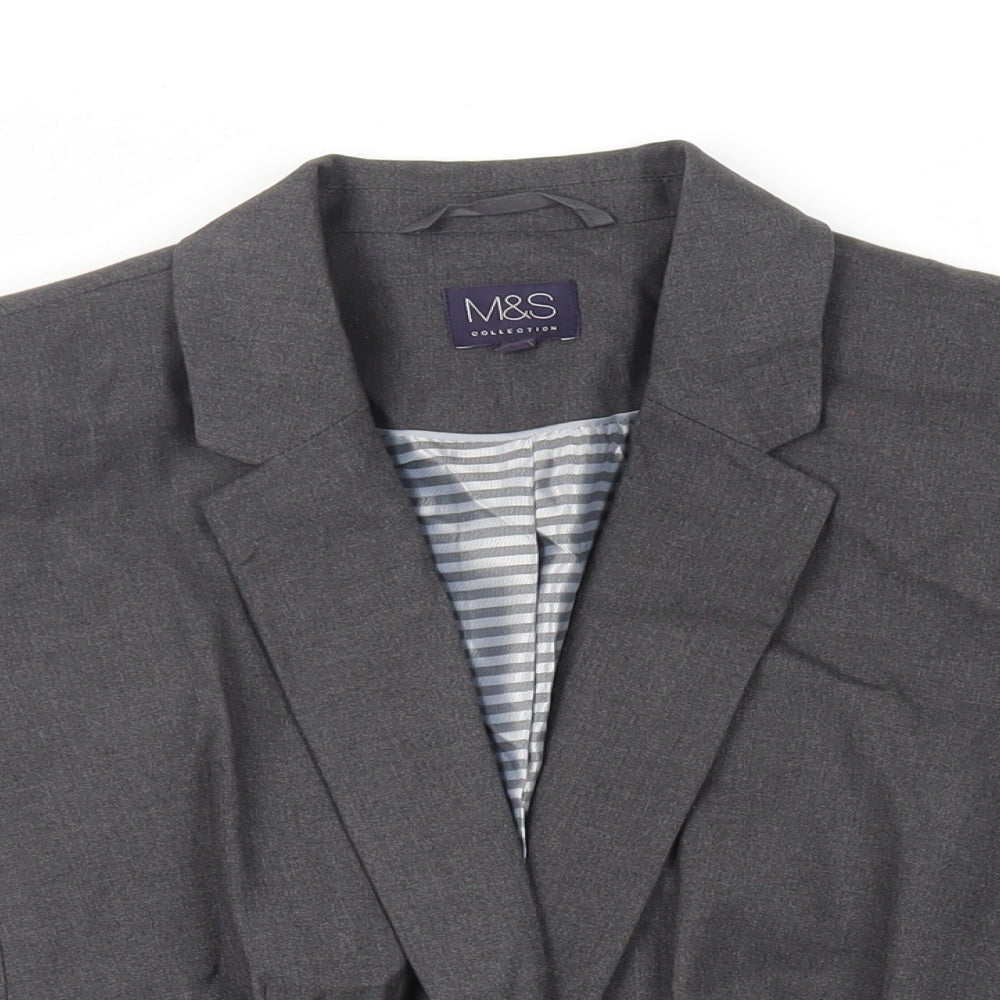 Marks and Spencer Womens Grey Jacket Blazer Size 14 Button
