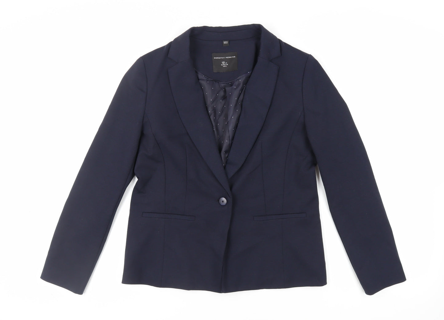 Dorothy Perkins Womens Blue Jacket Blazer Size 12 Button