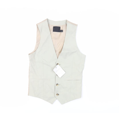 Additional front view of ASOS men’s green polyester jacket suit waistcoat, size 34, regular