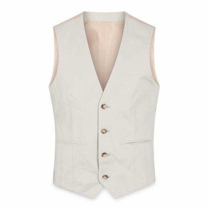 Front view of ASOS men’s green polyester jacket suit waistcoat, size 34, regular