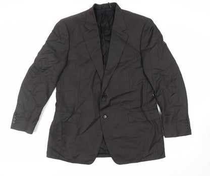 Additional front view of Canali men’s brown viscose jacket suit jacket, size 42, regular