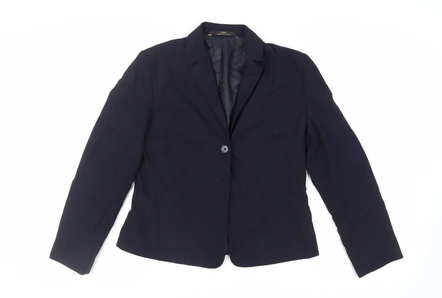 Marks and Spencer Womens Blue Jacket Blazer Size 12 Button