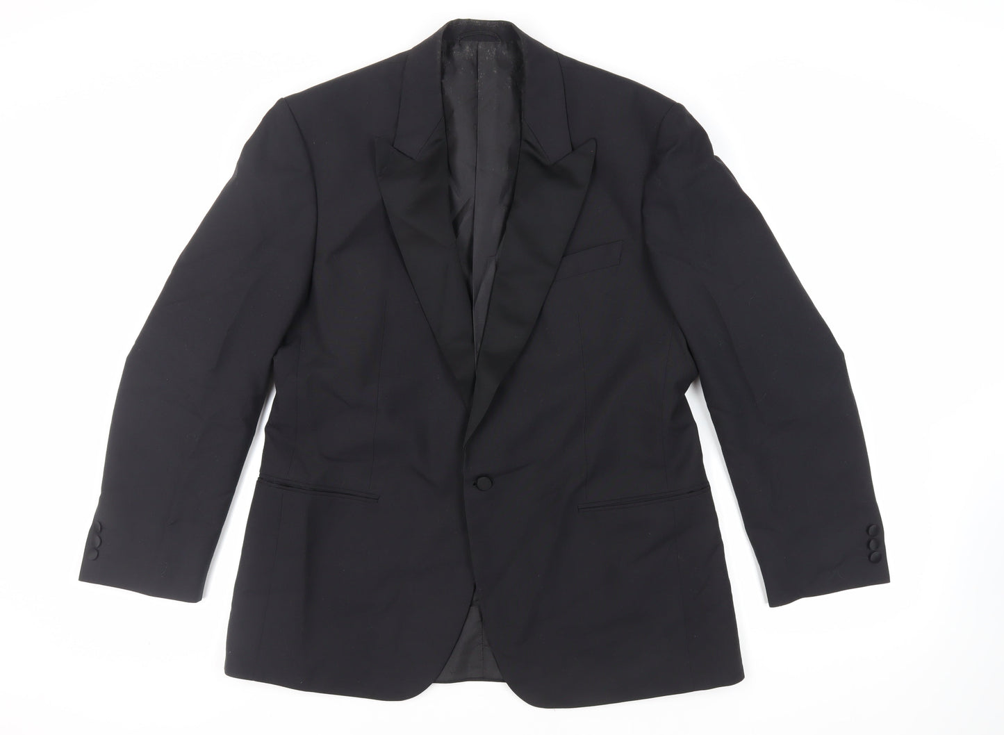 WILVORST Mens Black Polyester Tuxedo Suit Jacket Size 42 Regular