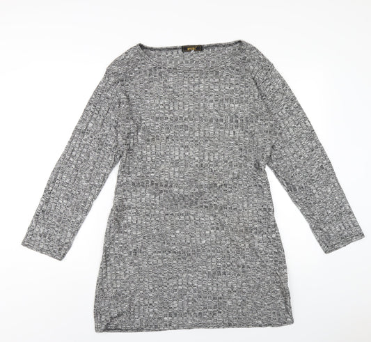 Impossible Womens Grey Polyester Bodycon Size XL Round Neck Pullover