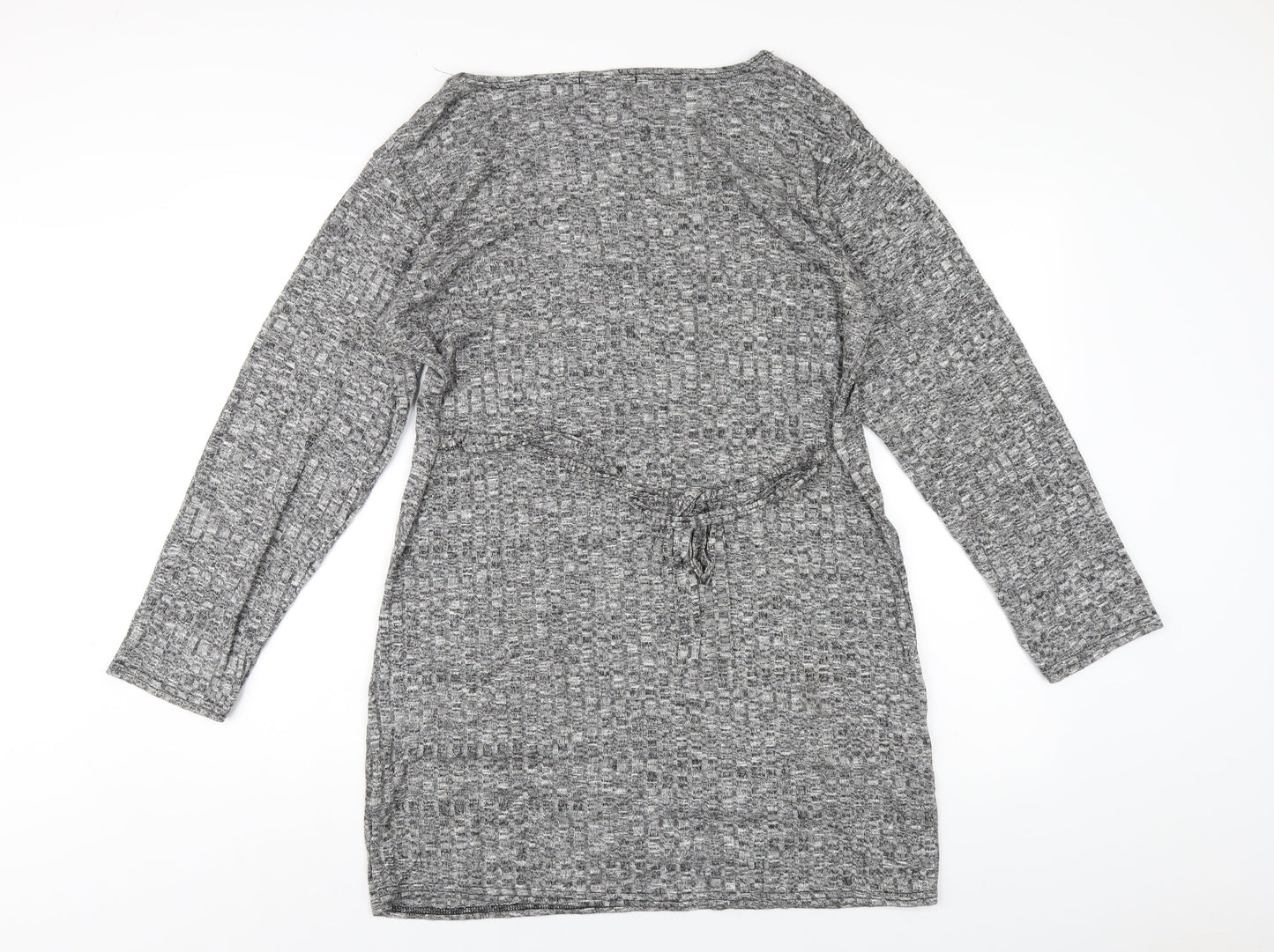 Impossible Womens Grey Polyester Bodycon Size XL Round Neck Pullover
