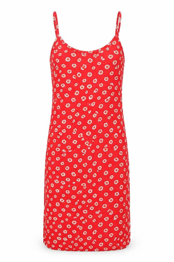 PRETTYLITTLETHING Womens Red Floral Viscose Bodycon Size 10 Scoop Neck Pullover