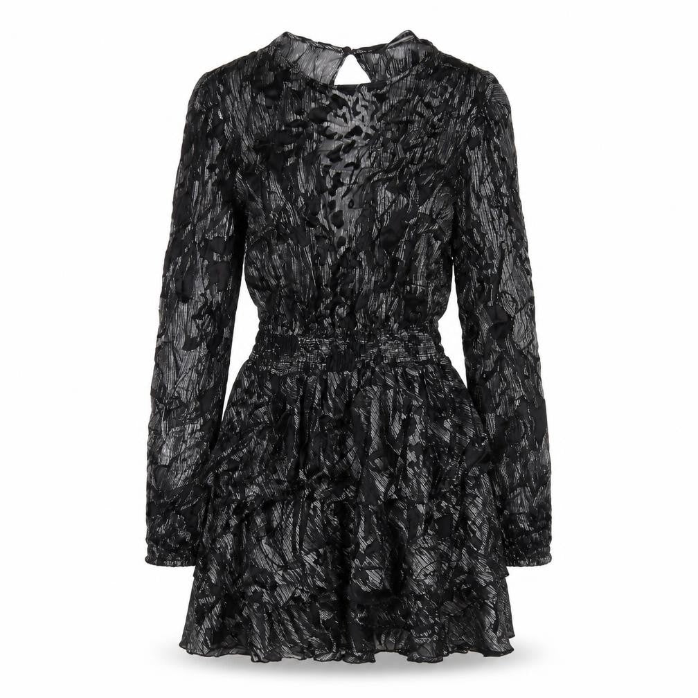 Zara Womens Black Viscose A-Line Size M Round Neck Button