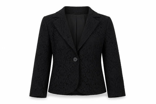 H&M Womens Black Jacket Blazer Size 8 Button