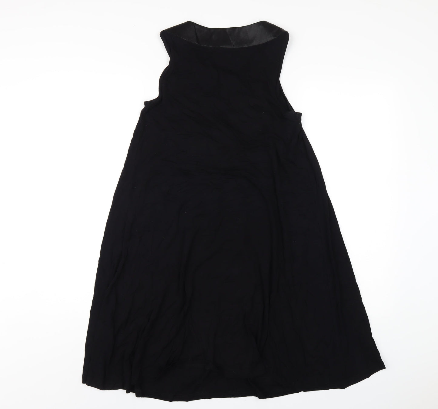 Phase Eight Womens Black Viscose A-Line Size 8 Round Neck Pullover - Beaded Neckline