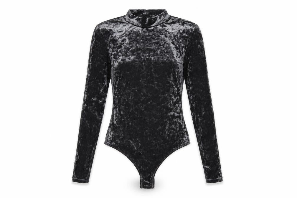 H&M Womens Grey Polyester Bodysuit One-Piece Size S Snap
